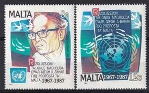 Malta 1987 Yvert 763/64 resolución de fondos marinos MNH VF - Imagen 1 de 1