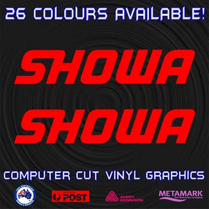 2 x 18cm graphic decal stickers for SHOWA motocross MX dirt bike motorbike forks - Picture 1 of 11