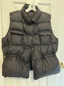 New Express Yourself Down Puffer Vest Black Womens Double-breasted Size L - Picture 1 of 5