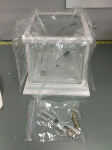 Porch Ceiling Light Fixture Modern Outdoor Flush Mount White Clear Glass (APTR1) - Picture 1 of 12