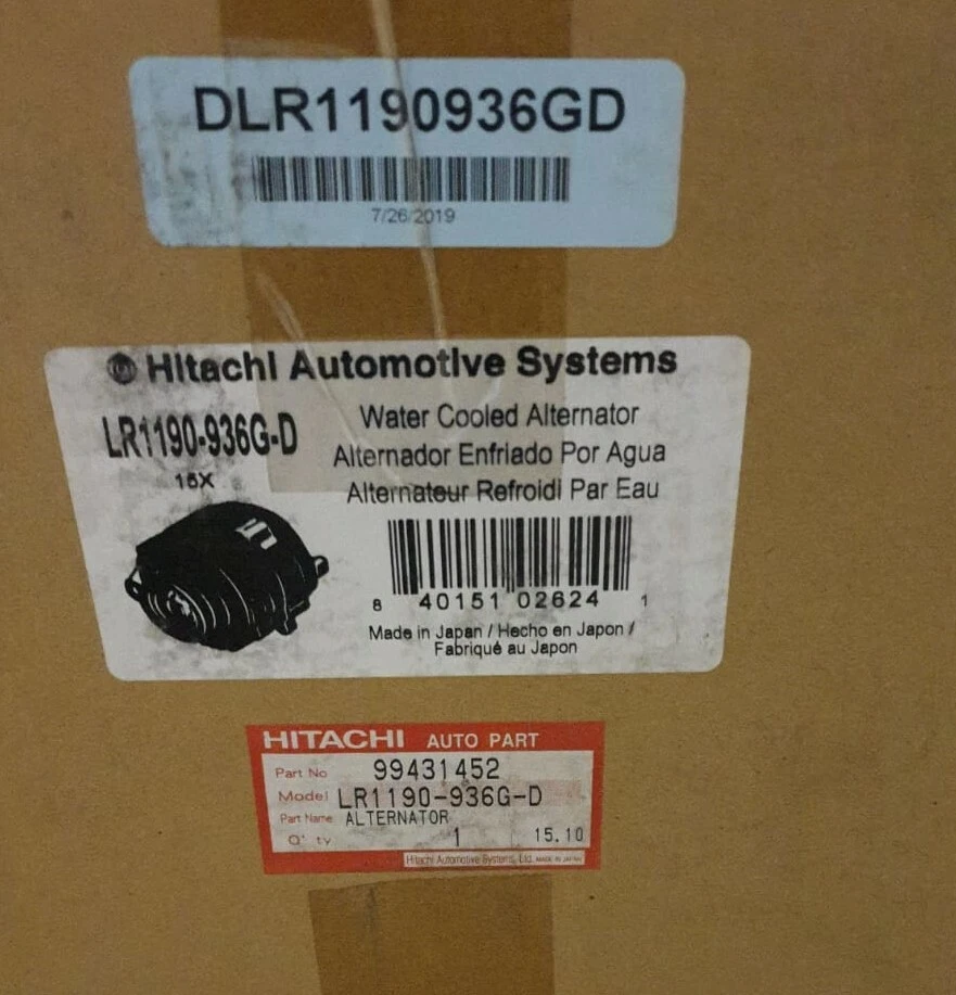Neu Hitachi 94860302705 Lichtmaschine Wassergekühlt LR1190-936G-D PORSCHE 4.8L - Image 1 of 1