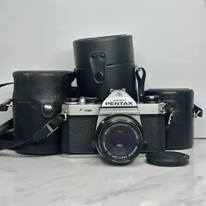 Pentax K1000 Black Silver 35mm Film Camera with 3 Lenses TESTED WITHOUT FILM - Picture 1 of 24
