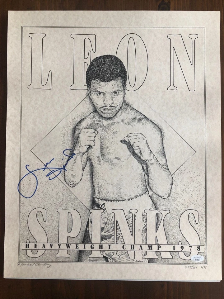 Leon Spinks HVYWT CHAMP Signed Autographed 16 x 20 Lithograph JSA Authenticated - Image 1 of 1
