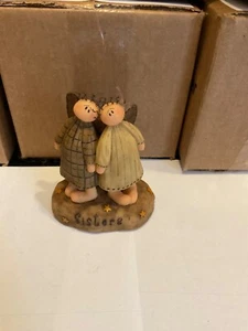 vintage honey & me resin  “Sisters ” 2 Angels standing  figurine - Picture 1 of 2