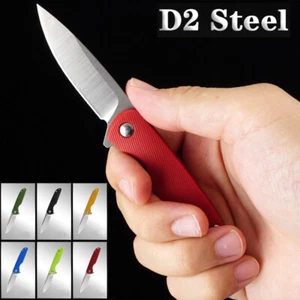 Taschen Klappmesser D2 Stahl Klinge ABS Griff mit Schloss Outdoor EDC Schlüsselanhänger Messer - Bild 1 von 18