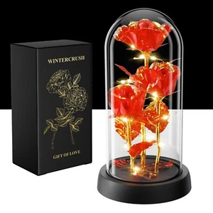 Premium Light-Up Glass Rose - Perfect Birthday Mother's Day Valentine's for W... - Picture 1 of 7