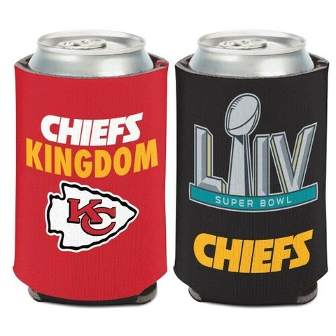 KANSAS CITY CHIEFS SUPER BOWL LIV CAN / BOTTLE COOLER HOLDER COOZIE NFL LICENSED Cover