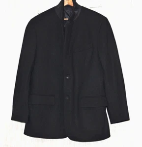rag & bone black men Wool Pea Coat 2 button nylon collar Size: 44 - Picture 1 of 7