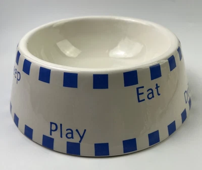 Plato cuenco azul/marfil para perro 9" aprox. Colección de gres/cerámica JCPenney Home Foto 1 de 4