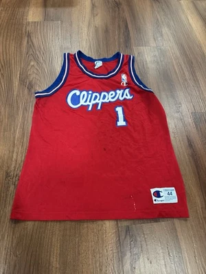 Champion Lamar Odom LA Clippers Los Angeles #1 NBA Vintage 90s Size 44 Red - Image 1 of 4
