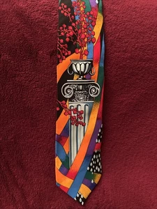 Vtg 90s Rush Limbaugh No Boundaries Collection 100% Silk Necktie USA Gold Chain - Picture 1 of 8