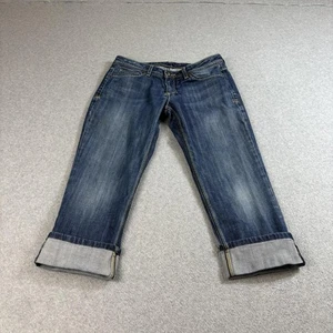 Peoples Liberation Jeans Womens 29 Blue Irene Capri Cuffed Cropped Denim USA Y2K - Picture 1 of 13