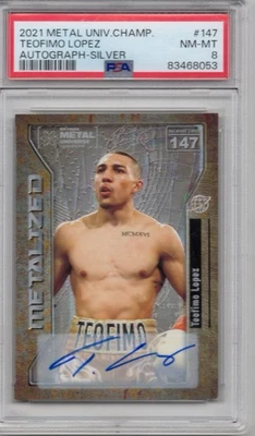 Signed Teofimo Lopez 2021 Skybox Metal Champions PSA Certifed Autograph Silver  - Image 1 of 2