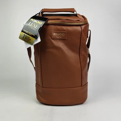 Igloo Luxe Bolsa Tote Isolada para Bebidas Couro Vegano Cooler Marrom (NOVO) - Imagem 1 de 4