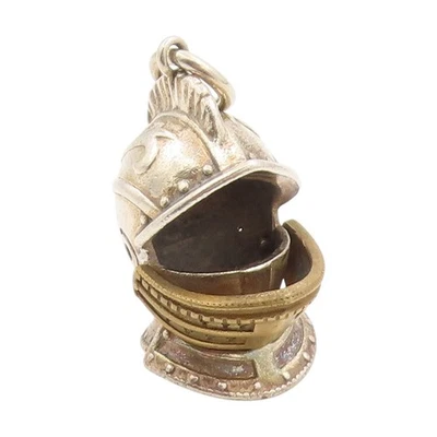 Colgante antiguo casco gladiador romano plata esterlina 925 vintage encanto PT25276 Foto 1 de 4