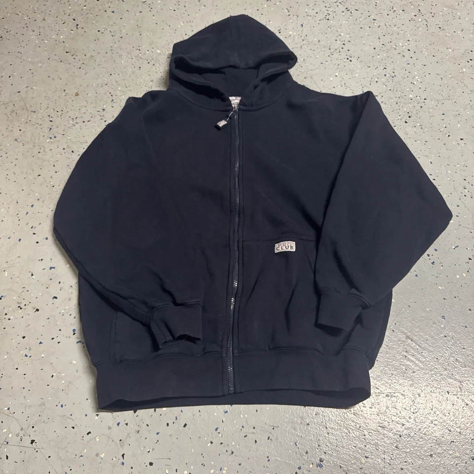 ProClub navy heavyweight zip up hoodie - Image 1 of 4