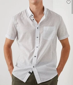 Rails Monaco Short Sleeve Button Front Short Ivy Calico Parchment Slate Size M - Picture 1 of 12