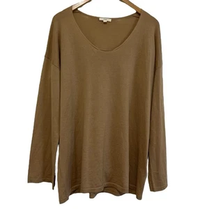 NAP Loungewear Plush Cashmere Pullover Sweater Top Long Sleeve Brown Medium - Picture 1 of 14