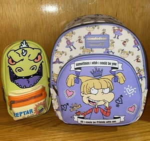 Loungefly Rugrats Angelica Mini Rucksack und Reptar Federmäppchen SET - Bild 1 von 8
