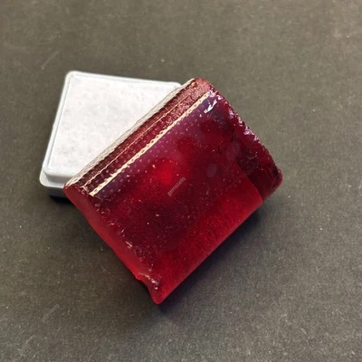 Blood Red Ruby Lab Created Uncut Rough 223.50 Ct Earth Mined Gemstone Verified - Image 1 of 4
