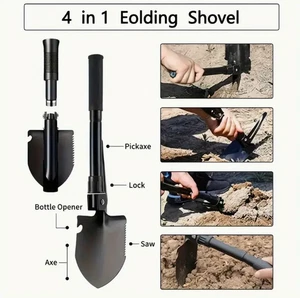 4 in 1 Klappspaten Outdoor Werkzeug  Camping  Garten kompakte Schaufel - Picture 1 of 9