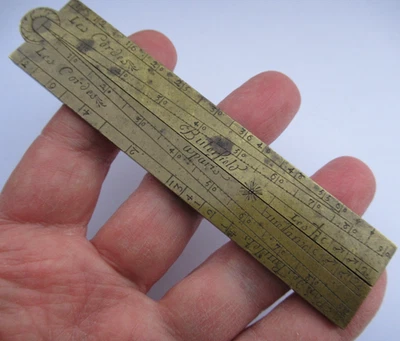 DEMI COMPAS DE PROPORTION PIED DE ROI ROY BUTTERFIELD BUTERFIELD à PARIS 116 mm - Photo 1/4