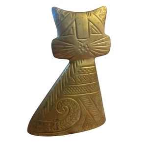 Mid-Century Modern MCM Gilded Earthenware Pottery Turnabout Cat Hedi Schoop - Picture 1 of 8