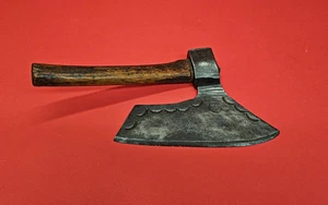 Hacha ancha barbuda de ala de ganso forjada antigua rara del siglo XIX - Imagen 1 de 9
