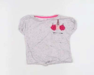 F&F Girls White Cotton Blend Basic T-Shirt Size 2-3 Years Crew Neck - Picture 1 of 12