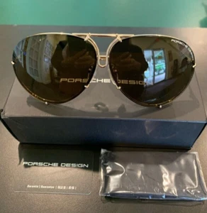 Porsche P8478 Farbe A. Goldene Pilotensonnenbrille mit 2 Gläsern. 66 mm auf Kosten - Bild 1 von 8