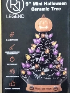 Mini decoración de árbol de Halloween - cerámica - leyenda RJ (dueño de marca) 9 pulgadas - nuevo - Imagen 1 de 11