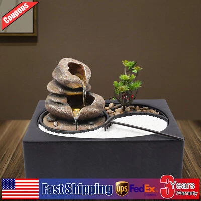 Fuente rocosa cascada feng shui escritorio sonido agua escritorio interior mini decoración Foto 1 de 4