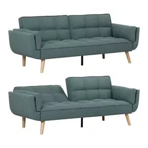 Adjustable Sofa Bed Convertible 3 Seat Loveseat Recliner Lounge Linen Couches - Picture 1 of 10