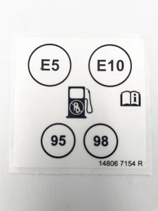 Pack de 5 Etiquetas o placas del depósito de combustible Gasolina E5, E10, 95 98 - Picture 1 of 3