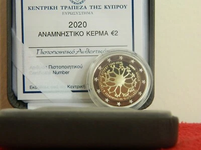 Chypre Proof 2020, étui d'origine avec certificat d'authenticité, Institut de... - Photo 1/2