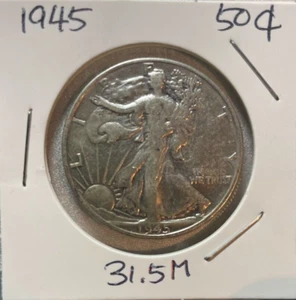 1945 50C Walking Liberty Silver Half Dollar - US Silver Coin - Picture 1 of 2
