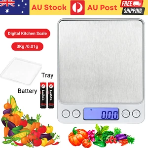 3kg/0.1g Kitchen Digital Scale LCD Electronic Balance Food Weight Postal Scales - Picture 1 of 17