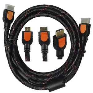 Cable HDMI de alta velocidad M2M a macho de carbono de 6,5 pies 2M para cable DVR CCTV - Imagen 1 de 11