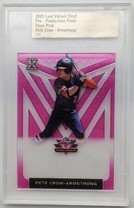 2020 Leaf Valiant Draft Pre-Production Proof Pink Pete Crow-Armstrong RC 1/1