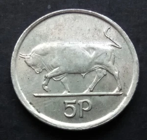 Irland 1996 | FEHLER | Irish 5p | Five Pence | Bull | KM.28 - Bild 1 von 3