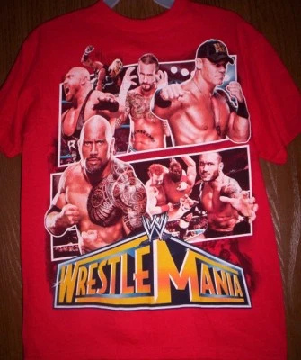 WWE WRESTLEMANIA Shirt NEW 10/12 John CENA CM Punk Rey Mysterio Sheamus The Rock — 第 1/4 张图片