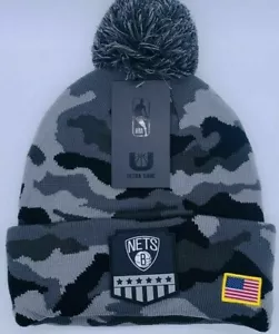 Totalmente Nuevo UNK NBA Brooklyn Nets Pom Gorro Gorra Sombrero Gris Camuflaje (GGMB967F-BCM) SISTEMA OPERATIVO - Imagen 1 de 2