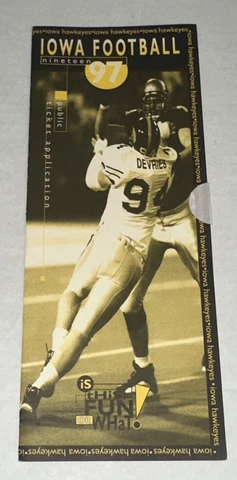 1997 Iowa Hawkeyes Vintage Football Catalog Public Ticket Order Forms Schedule $ Cover
