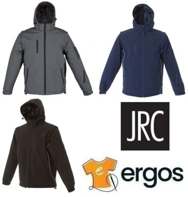 JRC Giubbotto LOCARNO Soft Shell Da Lavoro Impermeabile con Cappuccio Zip Uomo