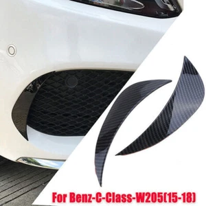 2x For Mercedes Benz W205 C-Class Carbon Fiber Front Bumper Air Vent Cover 15~18 - Picture 1 of 7