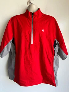 DRYJOYS FJ Hydrolite 1/2 Zip Pioggia Vento Golf Giacca Uomo XL Rosso Manica Corta - Foto 1 di 14