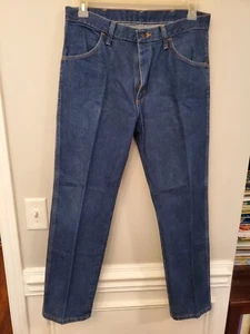 Rustler By Wrangler 32/30 Mens Straight Leg Heavyweight Denim Blue  Jeans Dark  - Picture 1 of 5
