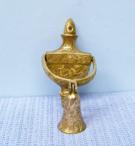 Vintage Ornate Bells of Sarna Brass Bell Door Knocker U S Pat ~ India Cover