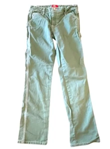 Dickies Girl Size 12 Girls Green Carpenter Pants Jeans 100% Cotton - Picture 1 of 7