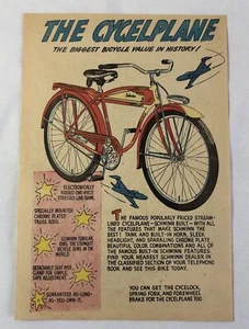 1949 Schwinn bicycle cartoon page ~ THE CYCELPLANE - Picture 1 of 1